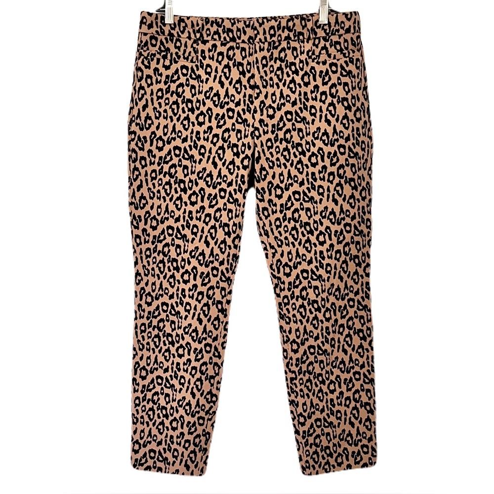 Banana Republic Tan Leopard Print ‘Sloan’ Cotton Blend Pants, Size 10